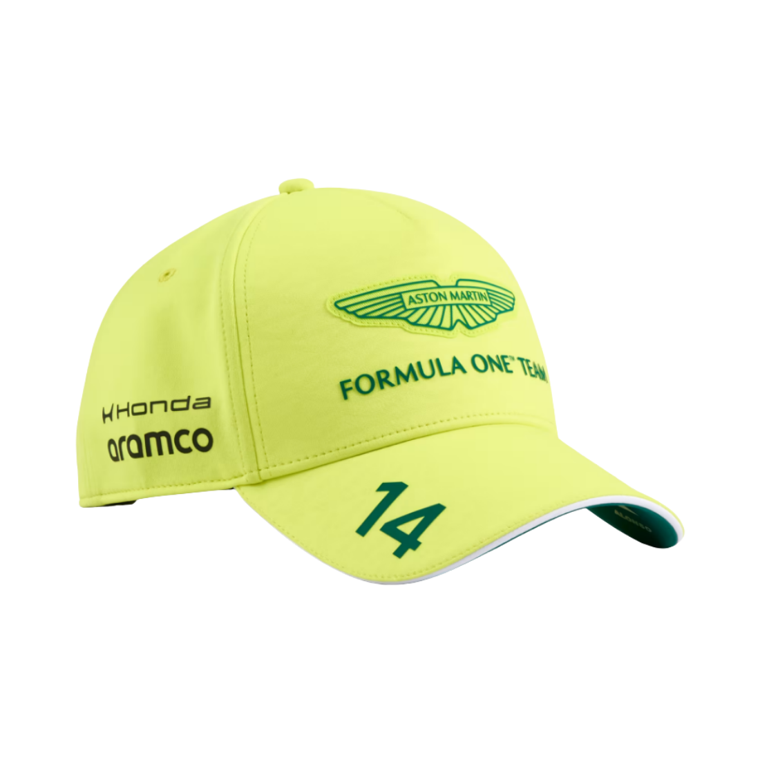 PUMA Aston Martin Alonso Formula One team cap in green with number 14 on the brim