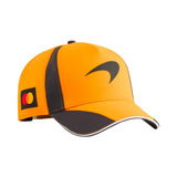 Orange PUMA Mclaren men cap with grey side panels and Mastercard logo