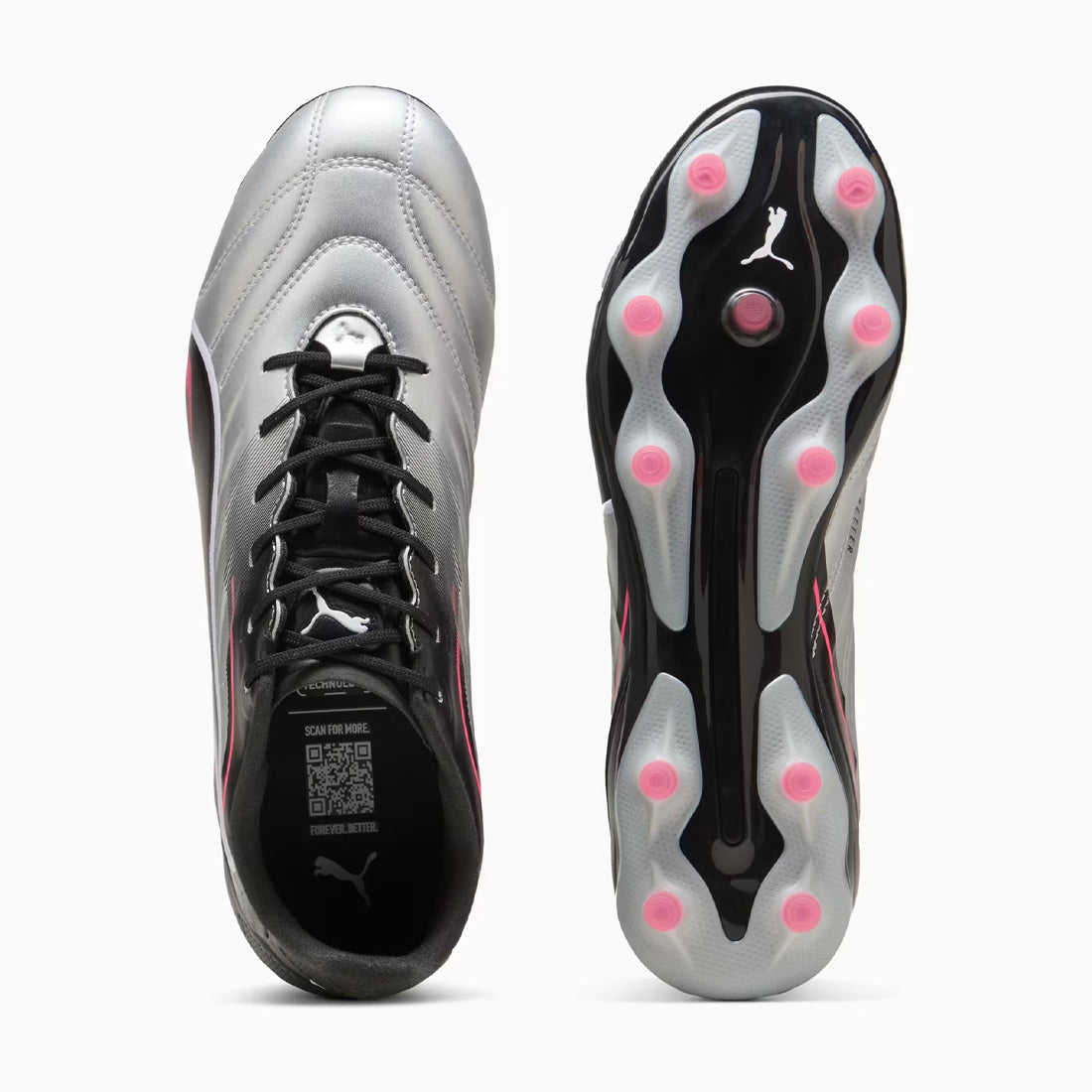 King Pro Men Silver Football Boots 108308 02