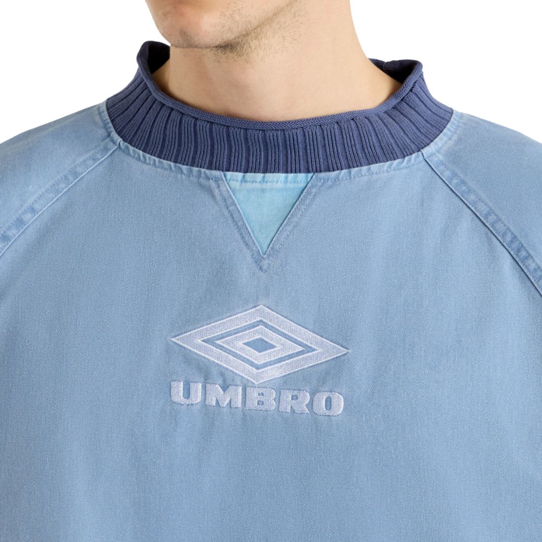 Iconic Drill Men's Longsleeve Round Neck Blue 56086U-NG8