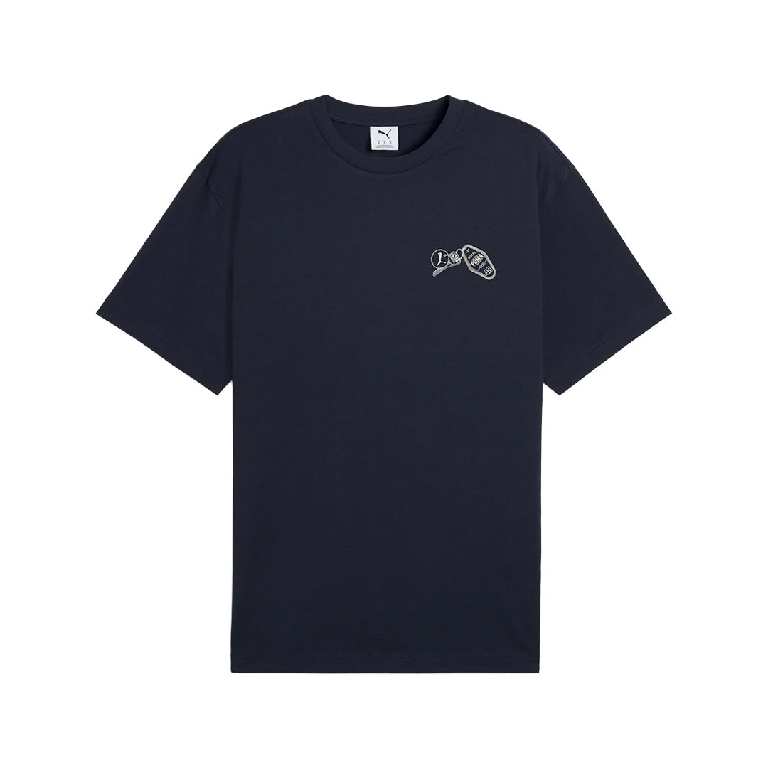 Graphics Hotel Relaxed Men's Round Neck Navy 629636 16
