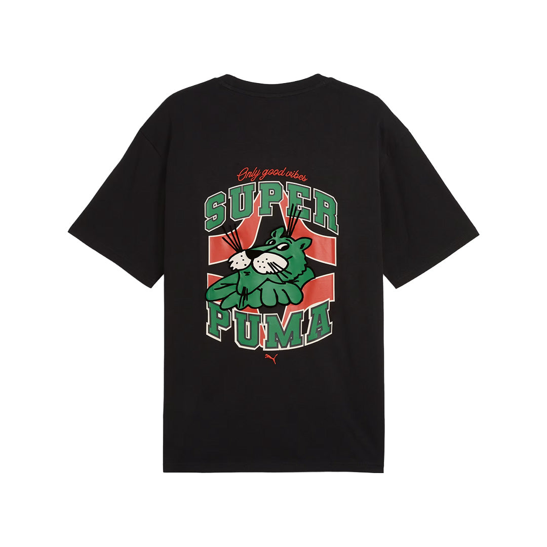 Graphics Hotel Relaxed Men's Round Neck Black 629639 01