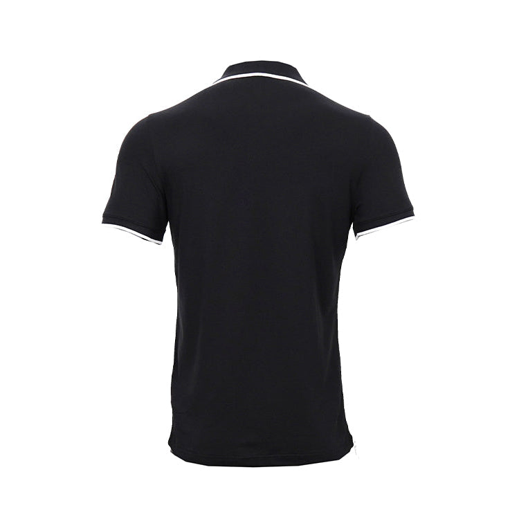 Essential Elevated Collar Tipping Men's Polo Tee Black 691473 01