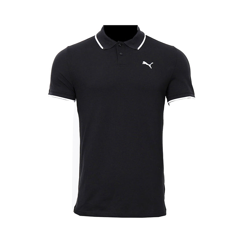 Essential Elevated Collar Tipping Men's Polo Tee Black 691473 01