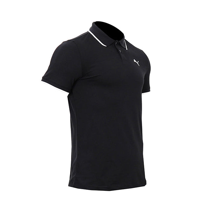 Essential Elevated Collar Tipping Men's Polo Tee Black 691473 01