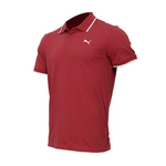 Essential Elevated Collar Tipping Men's Polo Tee Dark Red 691473 49