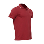 Essential Elevated Collar Tipping Men's Polo Tee Dark Red 691473 49