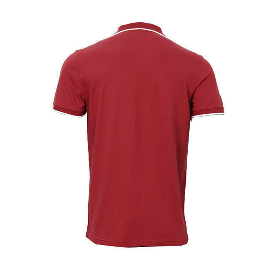 Essential Elevated Collar Tipping Men's Polo Tee Dark Red 691473 49