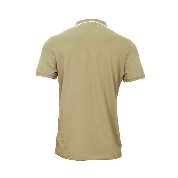 Essential Elevated Collar Tipping Men's Polo Tee Beige 691473 81