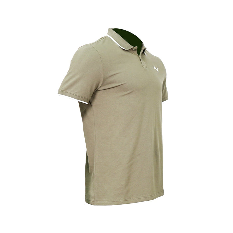 Essential Elevated Collar Tipping Men's Polo Tee Beige 691473 81