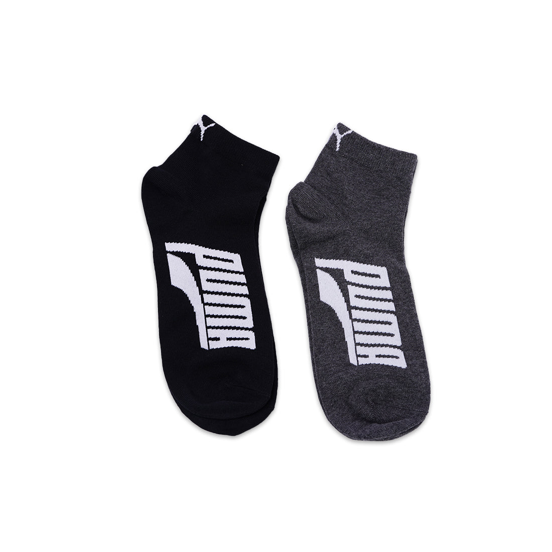 Unisex's Quarter Casual Socks Multi Color 2 Pairs Black & Grey- 701234115001