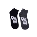 Unisex's Quarter Casual Socks Multi Color 2 Pairs Black & Grey- 701234115001