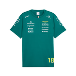 PUMA Aston Martin Stroll replica jersey in green with team sponsor logos and number 18