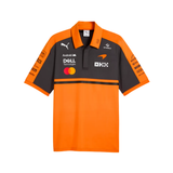 PUMA McLaren replica polo shirt in orange and grey with team and sponsor logos