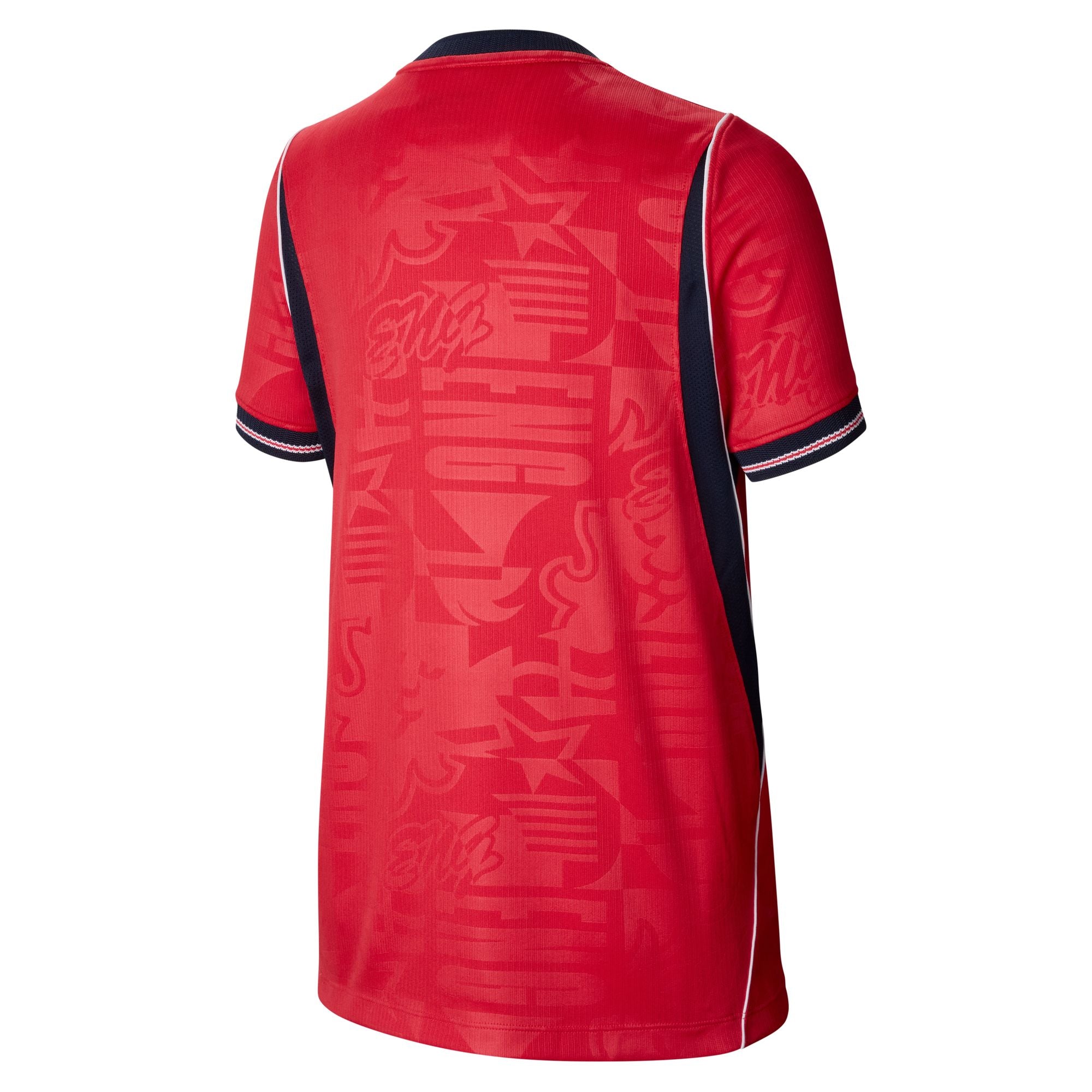 Junior Size Red sports jersey with black accents on a white background