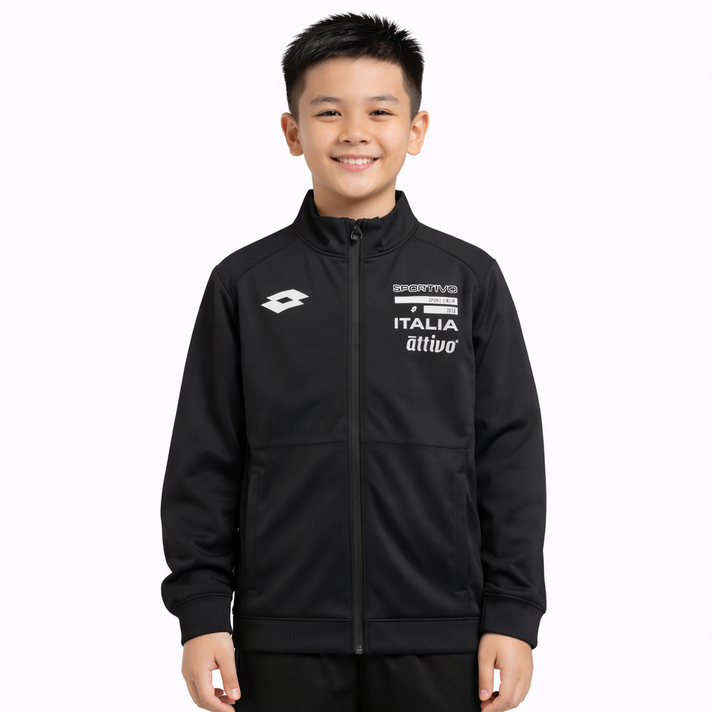 Sportivo Italia Attivo Junior's Jacket Black PAJK25002-BLK