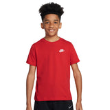Nike Sportswear Roudneck Junior Boy'S Shirt Red FZ5177-657