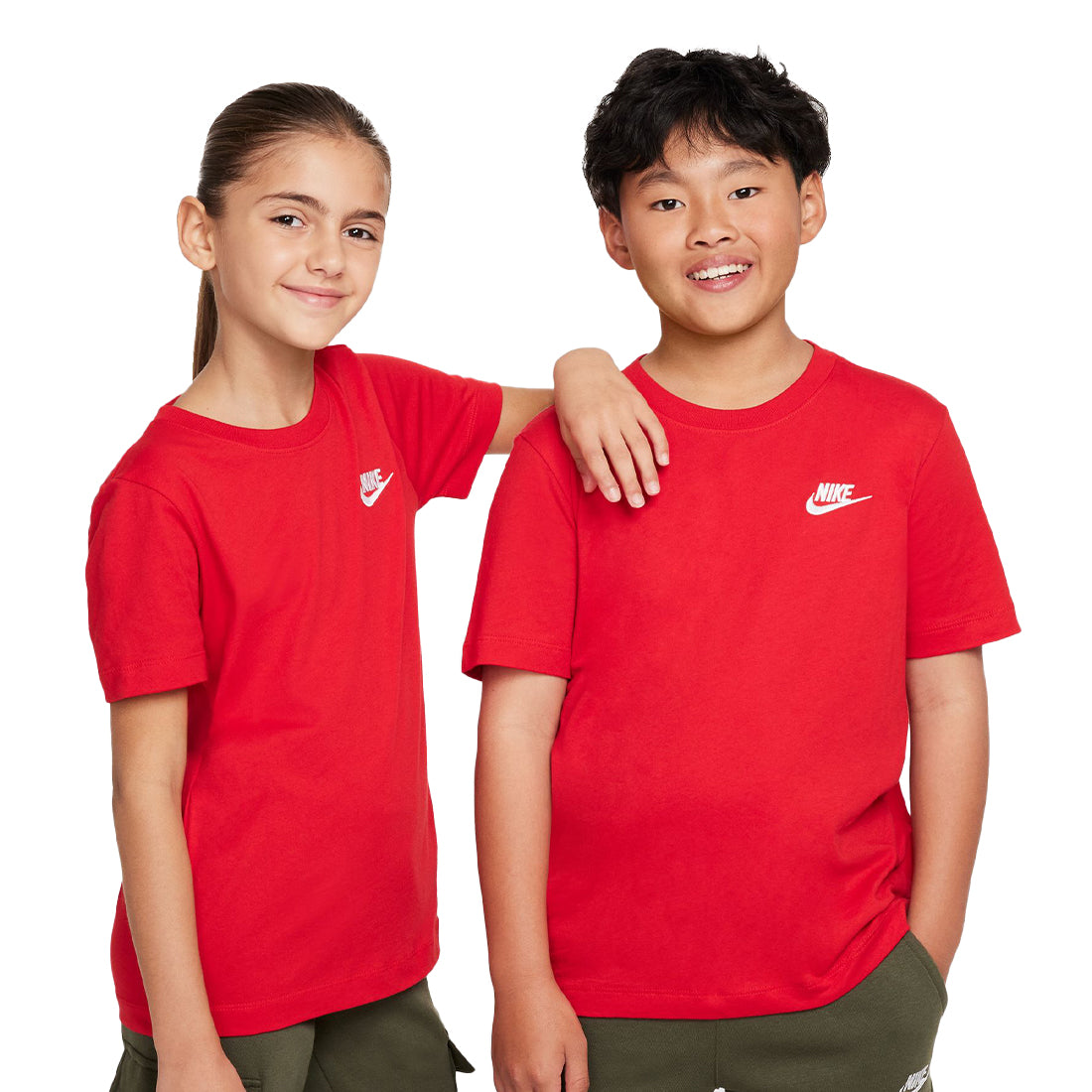 Nike Sportswear Roudneck Junior Boy'S Shirt Red FZ5177-657
