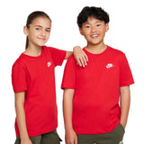 Nike Sportswear Roudneck Junior Boy'S Shirt Red FZ5177-657