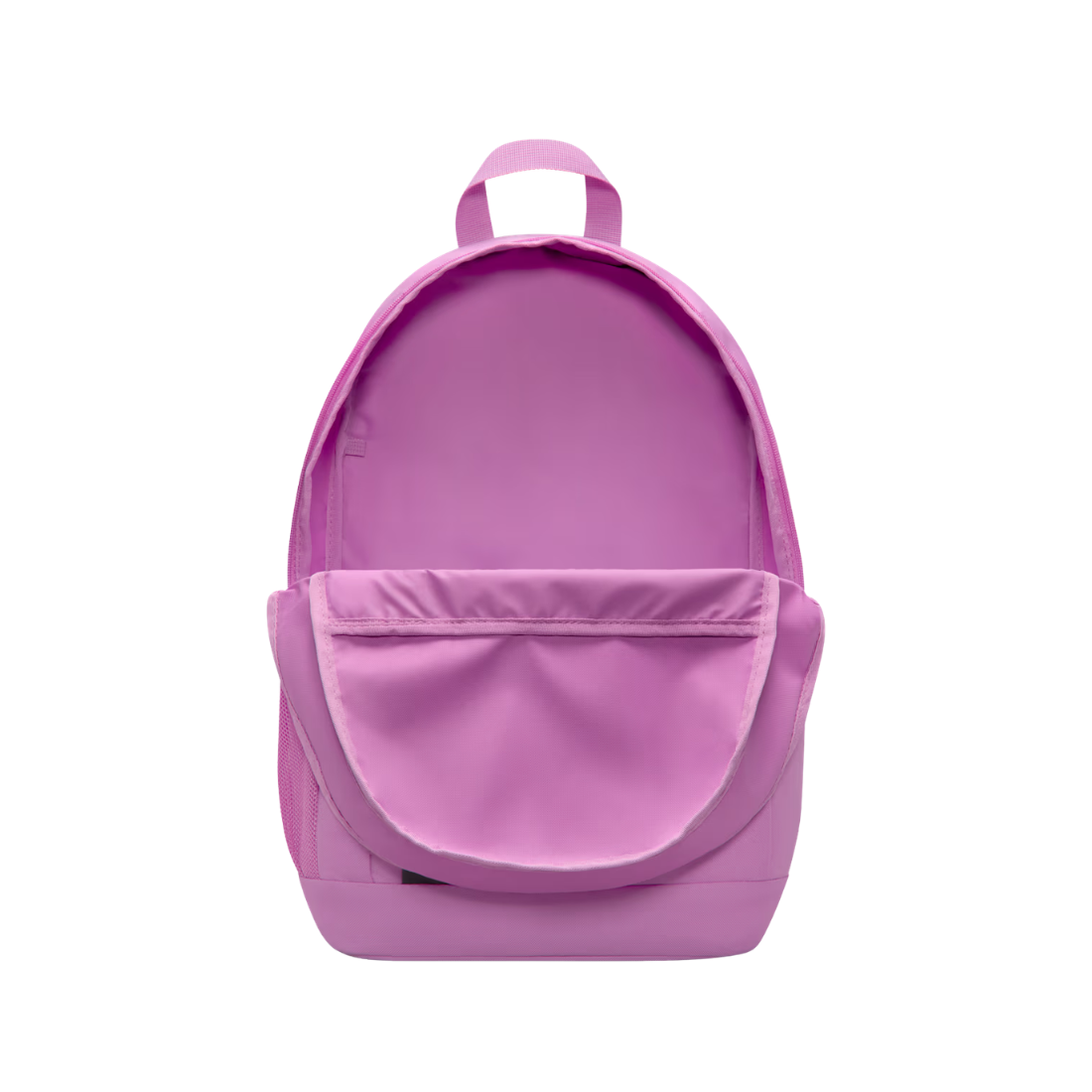 A light purple backpack with a front slip pocket, shown from the back against a plain white background.