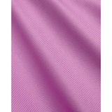 A close-up of a pink fabric texture with a fine woven pattern and soft diagonal folds.