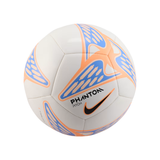 White Nike Phantom size 5 football with blue and orange graphic patterns