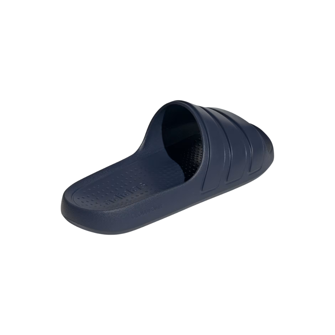 Adidas Adilette Flow unisex navy blue slide sandal with contoured footbed
