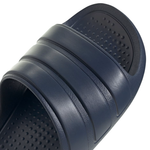Navy Adidas Adilette Flow unisex slipper with textured footbed and three stripe strap