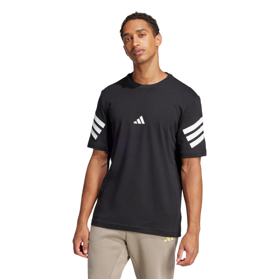 Future Icons 3-Stripes Men's Round Neck Black JD4877