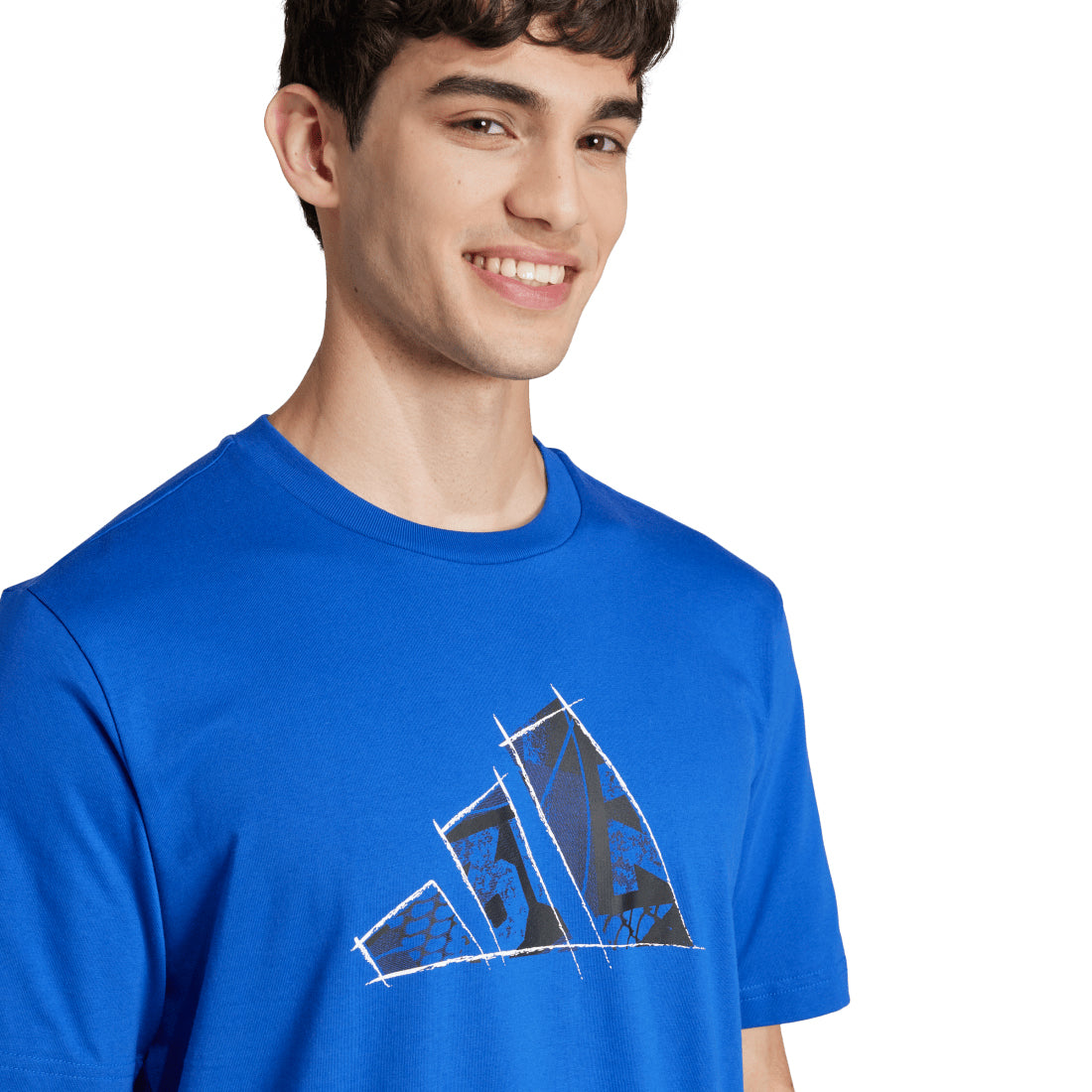 Photo Logo Men's Round Neck Blue JJ3933
