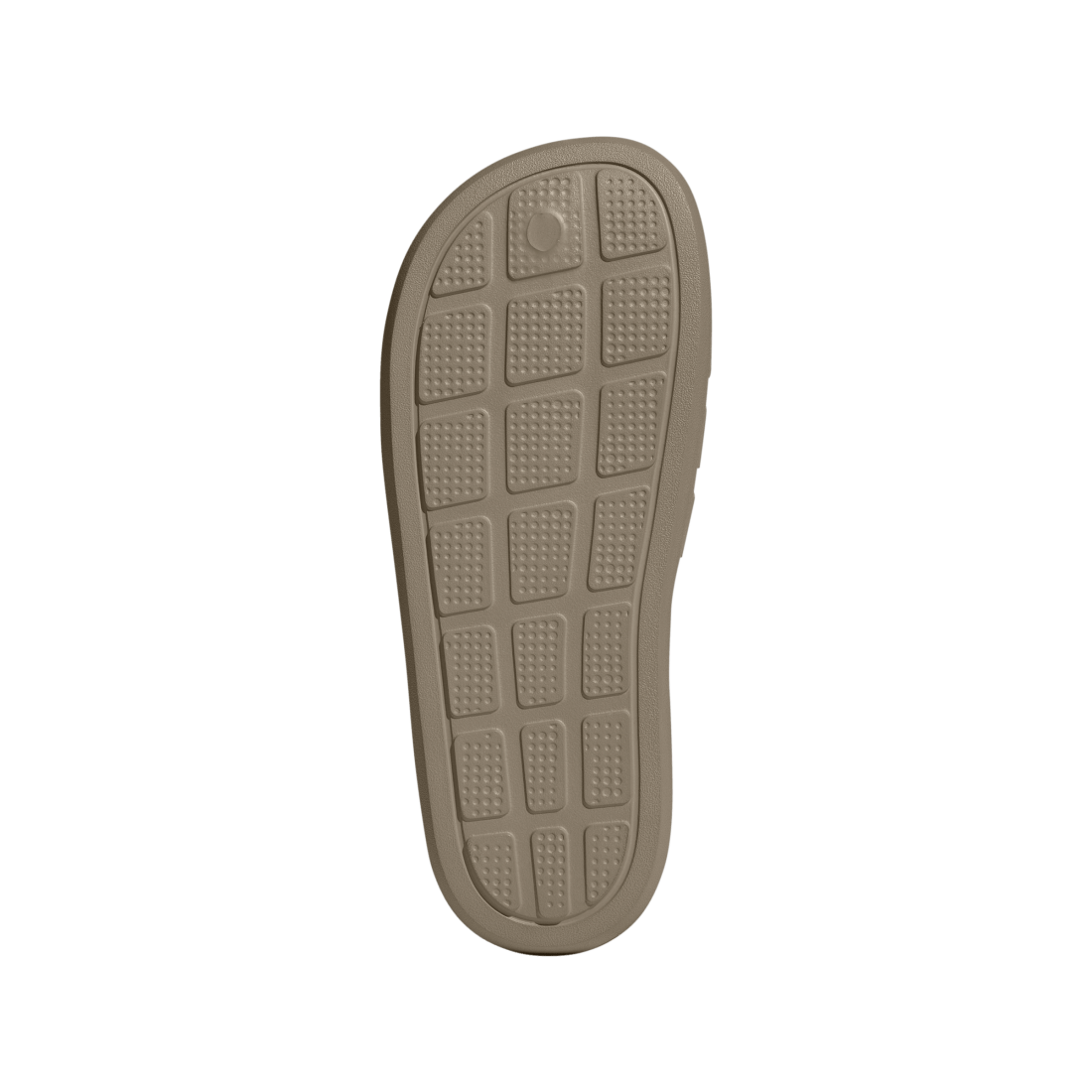 A single tan-colored shoe sole with a textured grid pattern, shown from a top-down view on a solid white background.