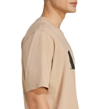 3 Bar Tee Men's Round Neck Beige JW7147