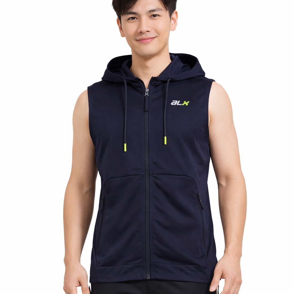 ALX Men's Running Sleeveless Hoodie Navy JXMA16000620