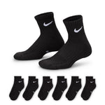 Everyday Kids' Cushioned Ankle Socks Black (6 Pairs) SX6912-010