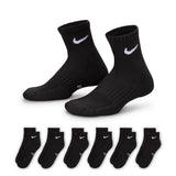 Everyday Kids' Cushioned Ankle Socks Black (6 Pairs) SX6912-010