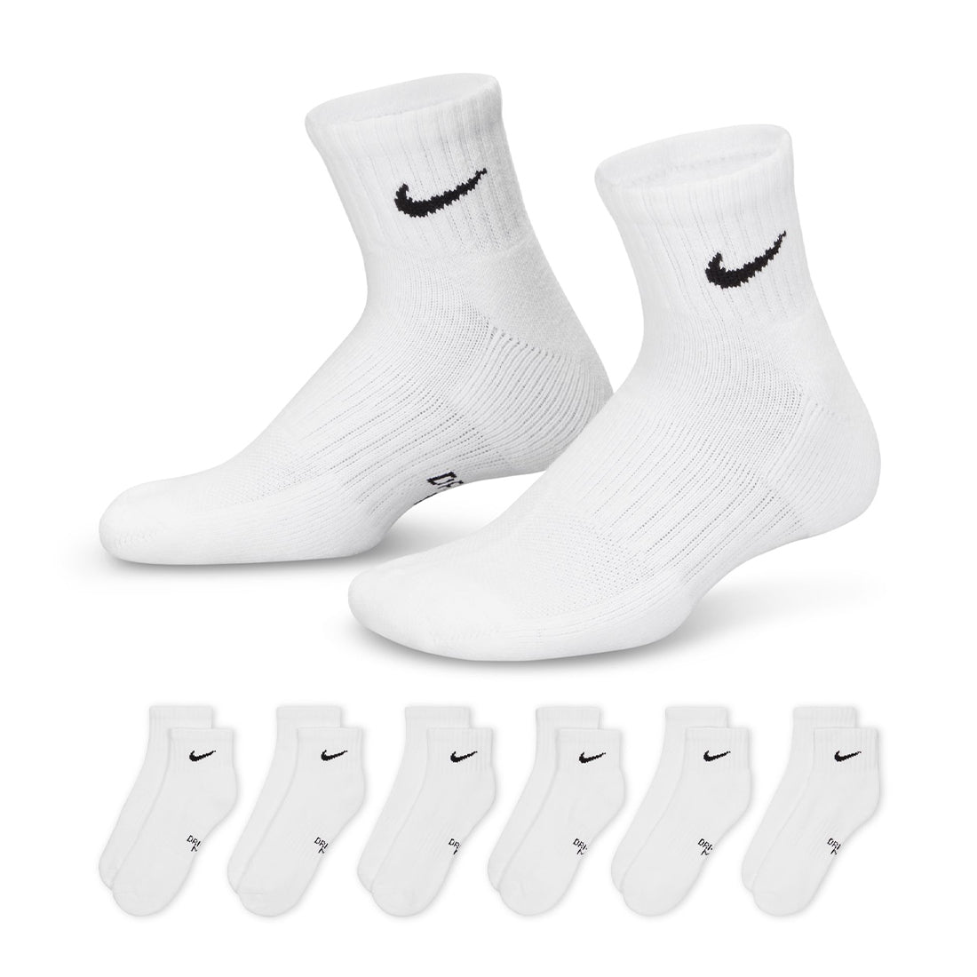 Everyday Kids' Cushioned Ankle Socks White (6 PAIRS)