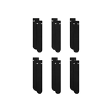 Six pairs of black crew socks arranged in a 2-by-3 grid on a plain white background. A small white Nike swoosh logo is visible near the top of each sock.