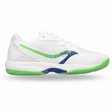 ALX 25231 men court white sneaker with green and blue accents