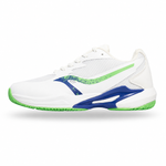 ALX 25231 men court shoe in white with green and blue accents
