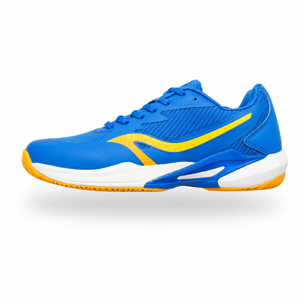ALX 25231 men court shoe in blue with yellow accents and white midsole