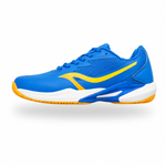 ALX 25231 men court shoe in blue with yellow accents and white midsole