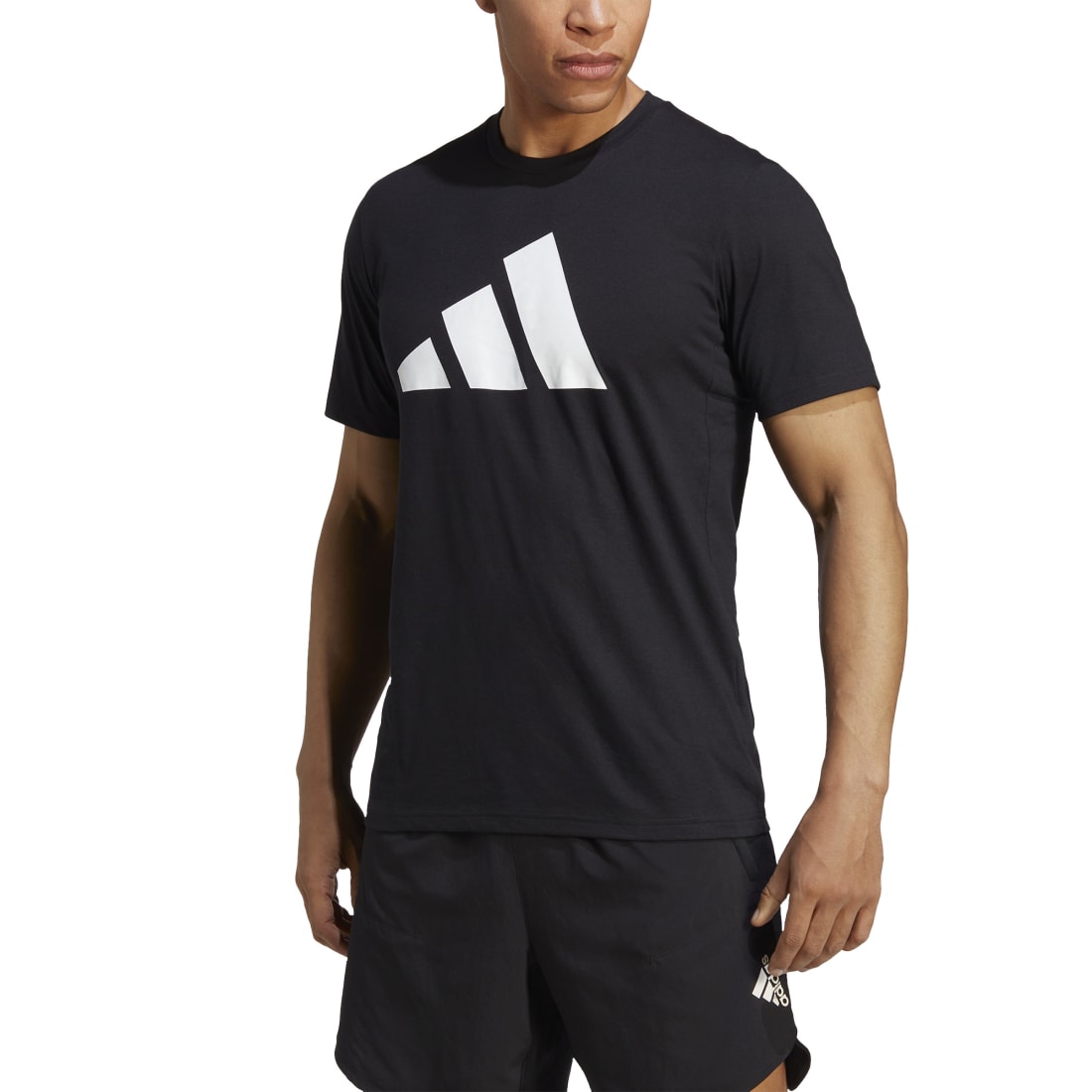 Adidas Train Essentials Feelready Logo Training Men's T-Shirt BLACK